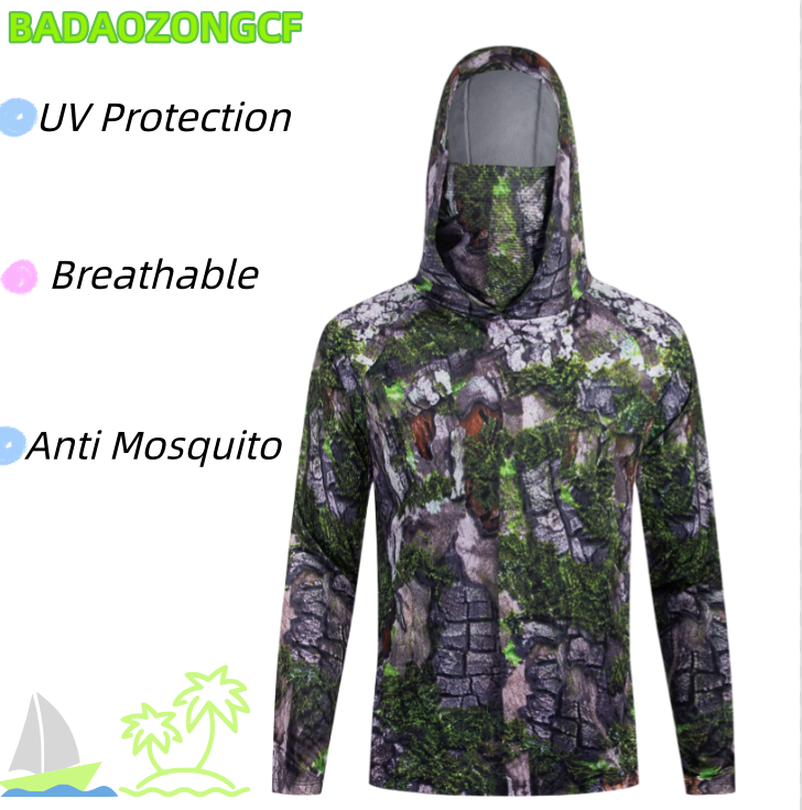 Fishing Shirt Uv Protection - Balıkçı Kapüşonlu Gömlekleri Erkek UV Korumalı