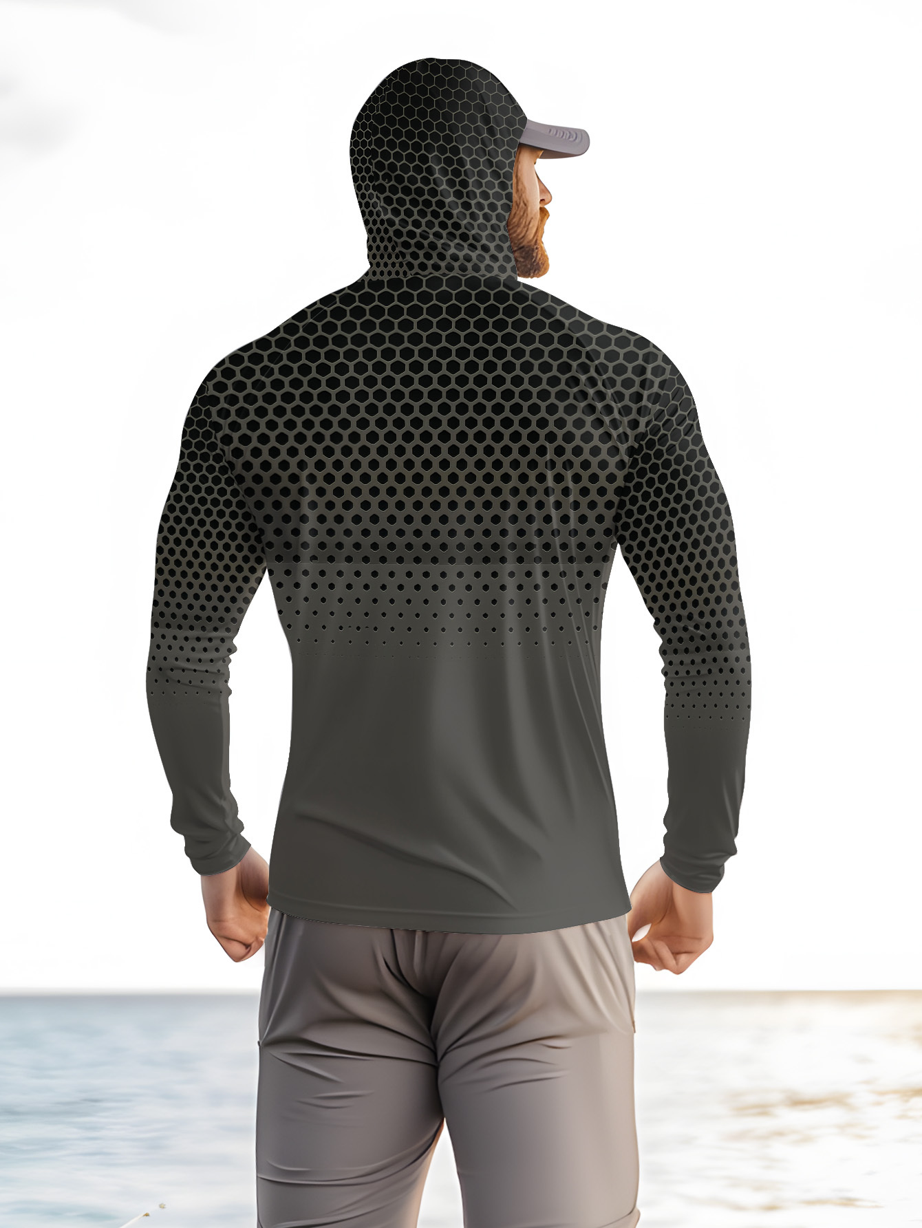 Gri Gradyan Petek Desenli Erke - Fishing Hoodie incelemesi ve fiyatı